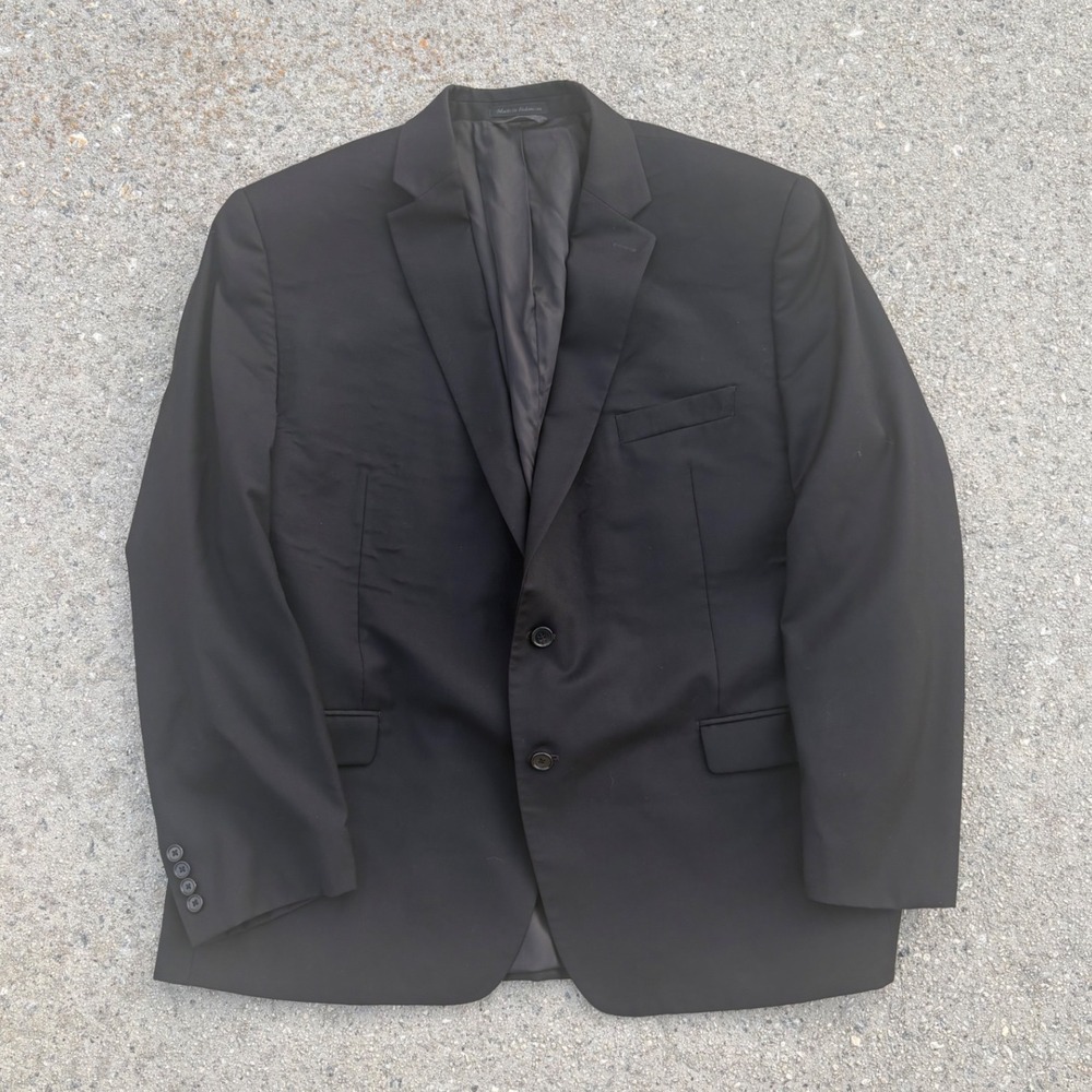 Lauren Ralph Lauren Mens 48R Black 100% Wool Natural Stretch Blazer Sport Coat